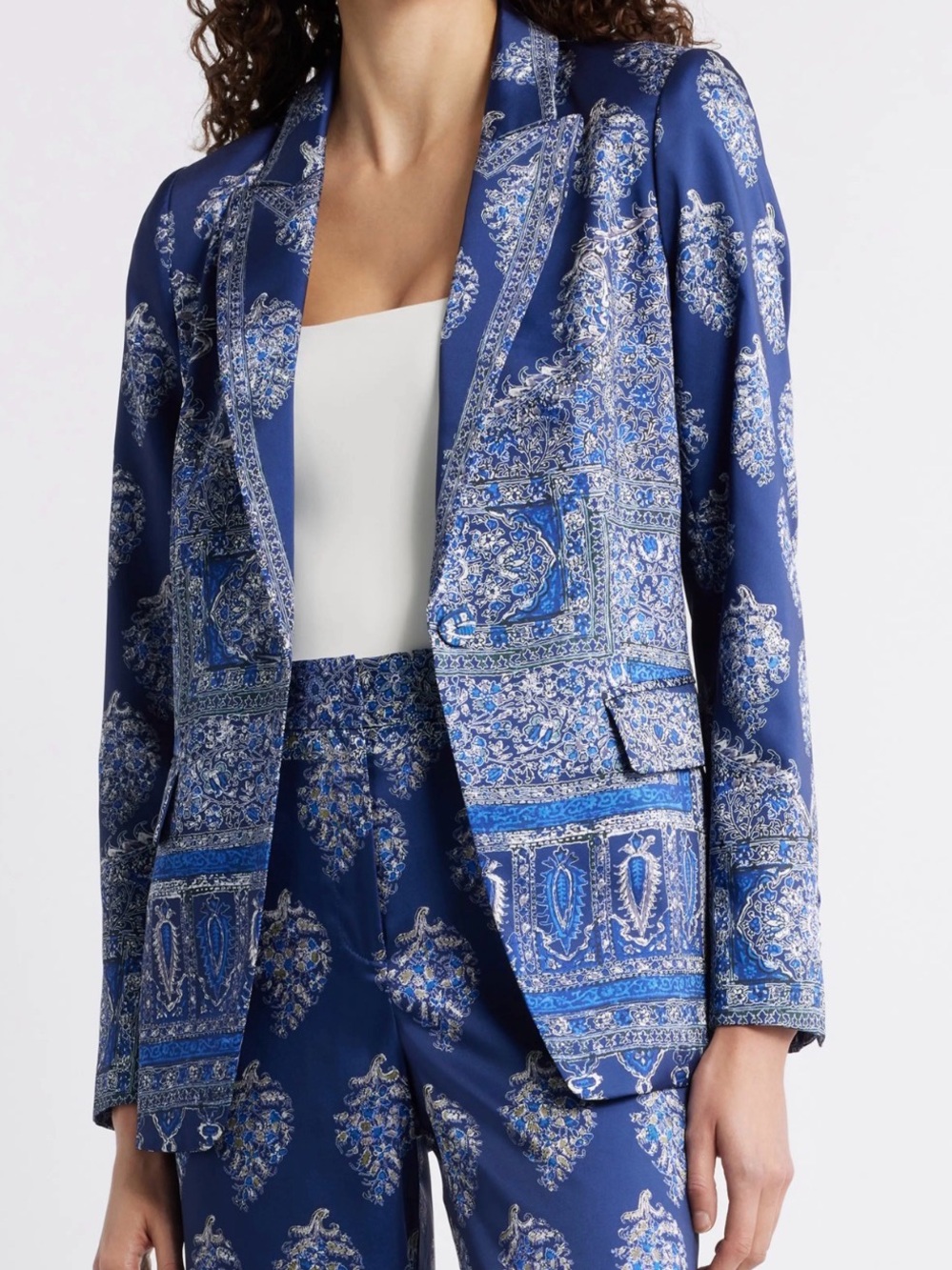 Kobi Halperin NWT $698 Maeve Mixed Paisley Print Satin Jacket